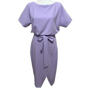 Kensie NWT Tie Waist Lilac Blouson Dress Women 10